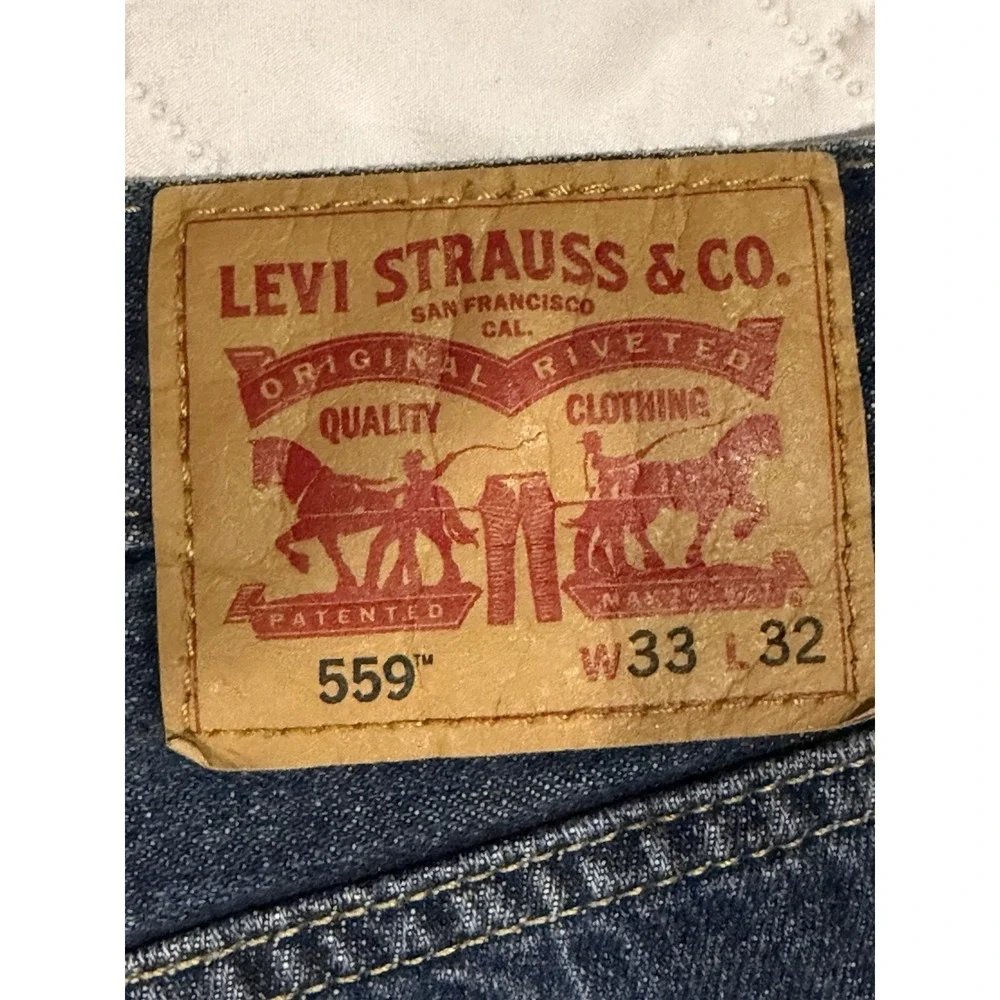 Levis 559 33X32 Actual 34X30 Mens‎ Blue Jeans 100% Cotton Medium Wash